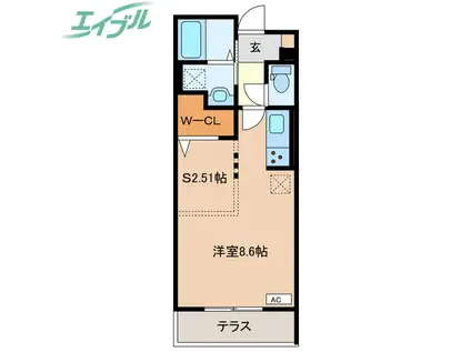 エスペランサSVIII(ワンルーム/3階)の間取り写真