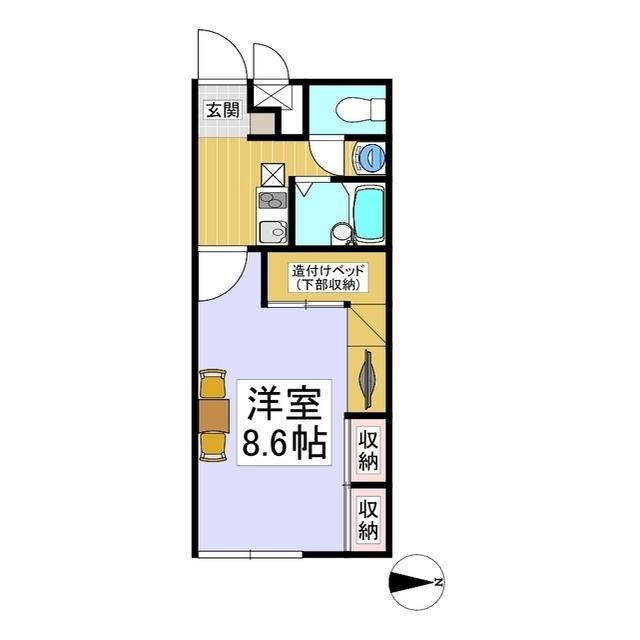 レオパレス田園(1K/2階)の間取り写真