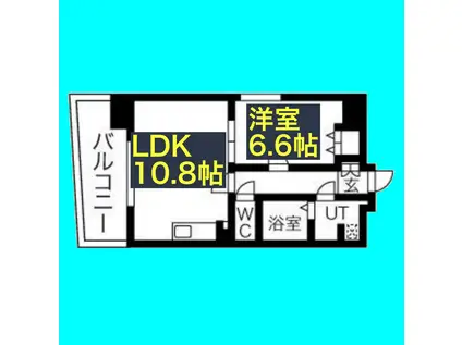 LA FACADE ラ・ファサード(1LDK/2階)の間取り写真