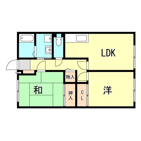 プランドールMITANI A棟(2LDK/1階)の間取り写真