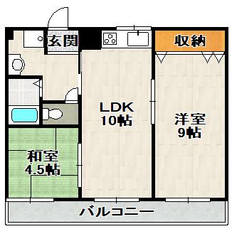 リバティハイツ(2LDK/3階)の間取り写真