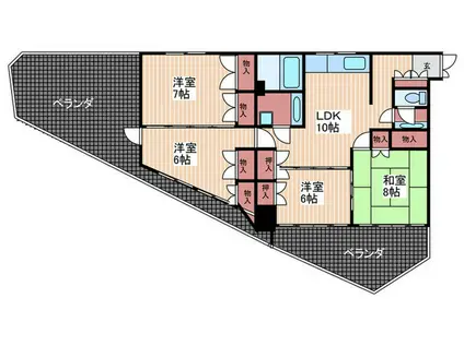 第3ゆたかビル(4LDK/2階)の間取り写真