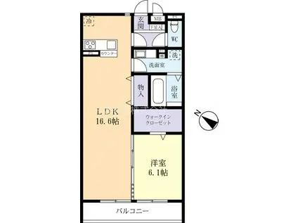 エーデルブルク(1LDK/3階)の間取り写真