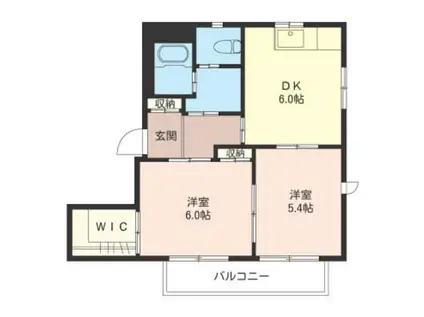 AZELEA(2DK/2階)の間取り写真