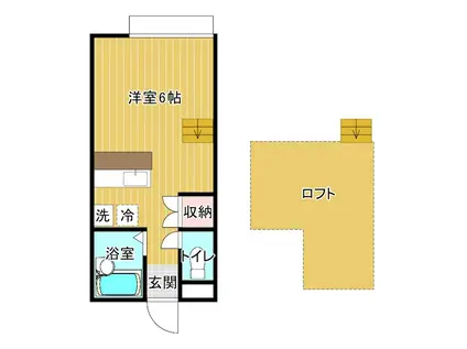 ハイツ胡蝶蘭(ワンルーム/2階)の間取り写真