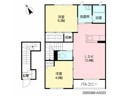 メゾン・ド・フレール(2LDK/2階)の間取り写真