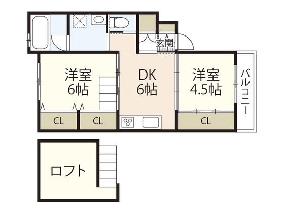 Aコーポ(2DK/1階)の間取り写真