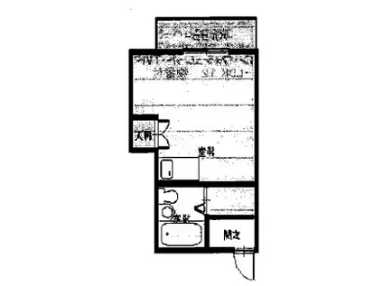 白岡ハイツ(ワンルーム/1階)の間取り写真