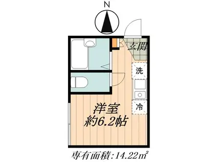 エスポワール(ワンルーム/3階)の間取り写真