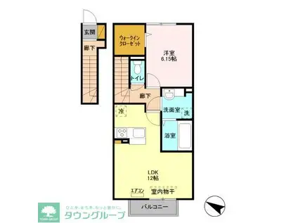 ソレイユ(1LDK/2階)の間取り写真