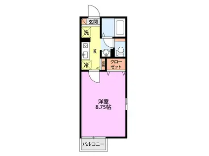 SAIL-HO瑞穂(1K/1階)の間取り写真