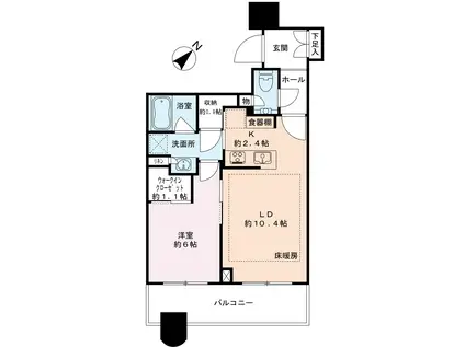 パークタワー勝どきサウス(1LDK/27階)の間取り写真