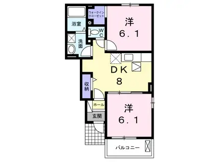 エトワール昴III(2DK/1階)の間取り写真