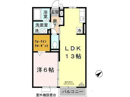 エスペランサ二見(1LDK/2階)の間取り写真