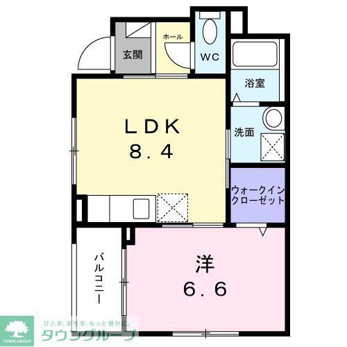 MODERNO(1LDK/1階)の間取り写真