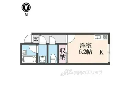 Kレジデンス神宮丸太町(ワンルーム/3階)の間取り写真