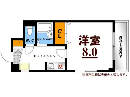 シャルマン出汐(1K/3階)の間取り写真