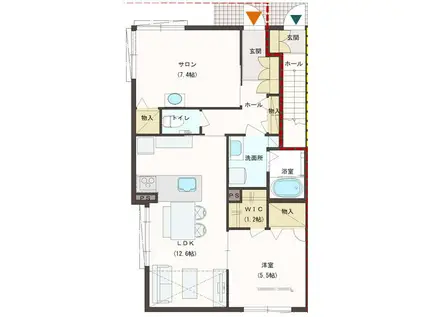 T-FRONT(2LDK/1階)の間取り写真