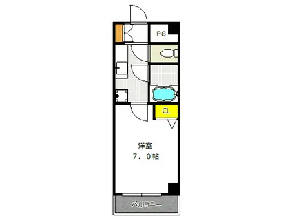 ローズコーポ天満東II(1K/1階)の間取り写真