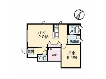 Nコート(1LDK/1階)の間取り写真