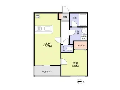 レナトスTAKUMI(1LDK/1階)の間取り写真