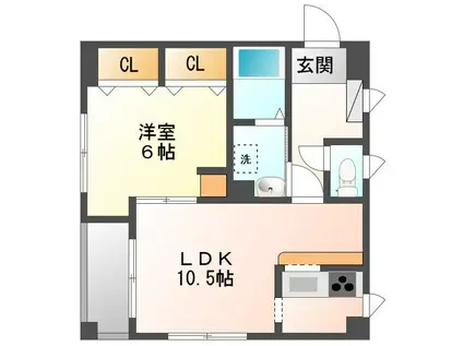 ハイランド(1LDK/5階)の間取り写真