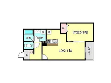 MEW STYLE APARTMENT(1LDK/3階)の間取り写真