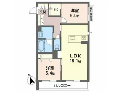 シャーメゾンステージ合川 A棟(2LDK/3階)の間取り写真