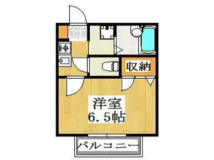 ルミネ壱番館(1K/2階)の間取り写真