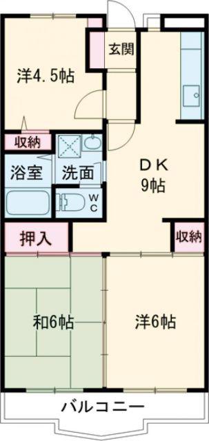 キャピオーレ(3DK/2階)の間取り写真