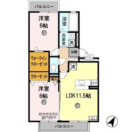 メゾン高津(2LDK/3階)の間取り写真