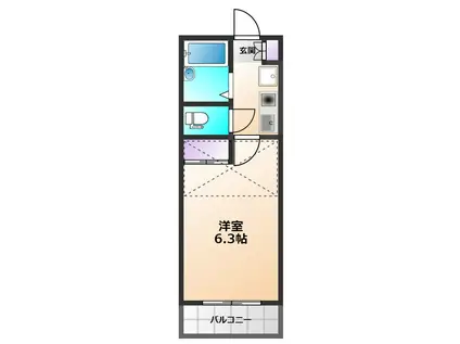 SELENE柳沢 セレネヤギサワ(1K/1階)の間取り写真