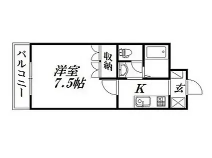 ラ・プロニティ(1K/1階)の間取り写真