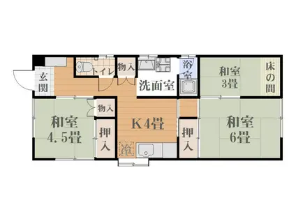 五百路アパート(3K/2階)の間取り写真