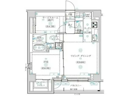 ARTESSIMO GLEIS(1SLDK/5階)の間取り写真