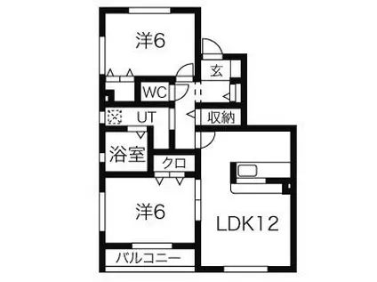 サンリッチB(2LDK/1階)の間取り写真