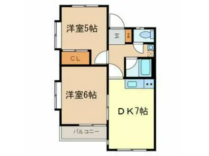 サンモール小手指(2DK/2階)の間取り写真