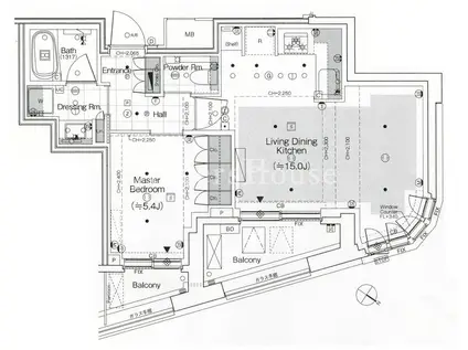 パークコート恵比寿(1LDK/7階)の間取り写真