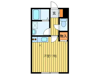 COLLEGE SIDE IKUNE(ワンルーム/3階)の間取り写真