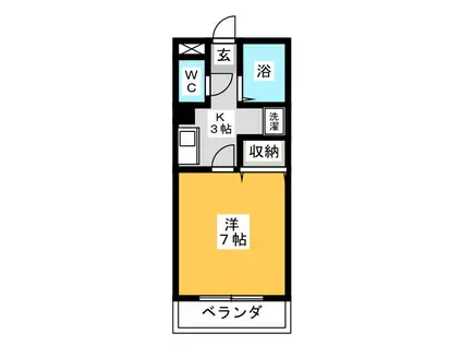 コリーナヴェルデ(1K/3階)の間取り写真