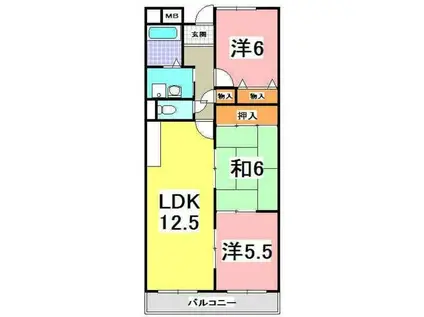 ライフアップハイツ(3LDK/2階)の間取り写真