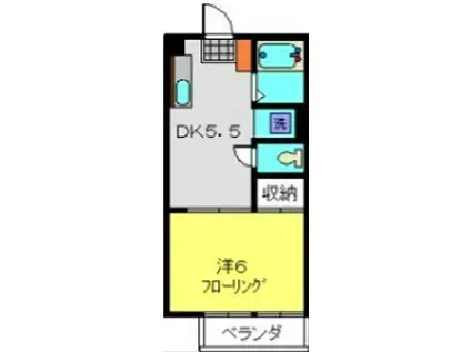 サマックスガーデニアハイツ(1DK/2階)の間取り写真