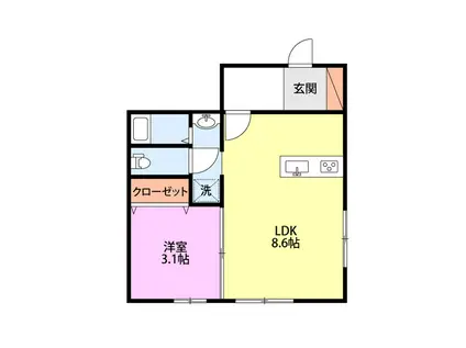 シャングリラ I(1LDK/1階)の間取り写真