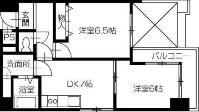 エステイト佐古(2DK/10階)の間取り写真