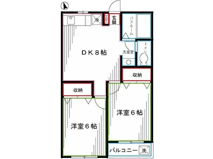 小川マンション(2DK/3階)の間取り写真