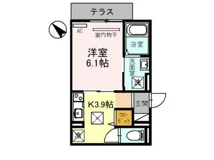 RIHITO堺東(1K/3階)の間取り写真