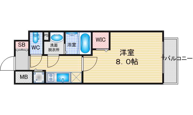 CREST TAPP名古屋山王(1K/13階)の間取り写真