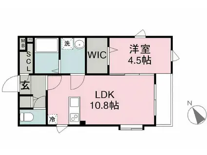 GROWTH AOBA(1LDK/3階)の間取り写真