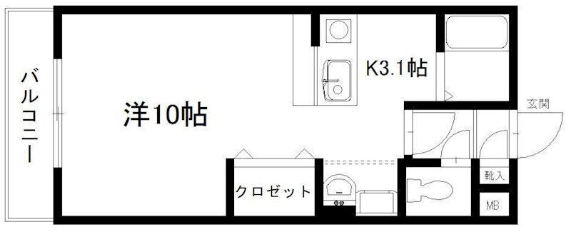 VEIN(1K/4階)の間取り写真