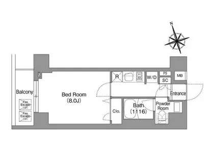 コンフォリア・リヴ丁堀(1K/11階)の間取り写真